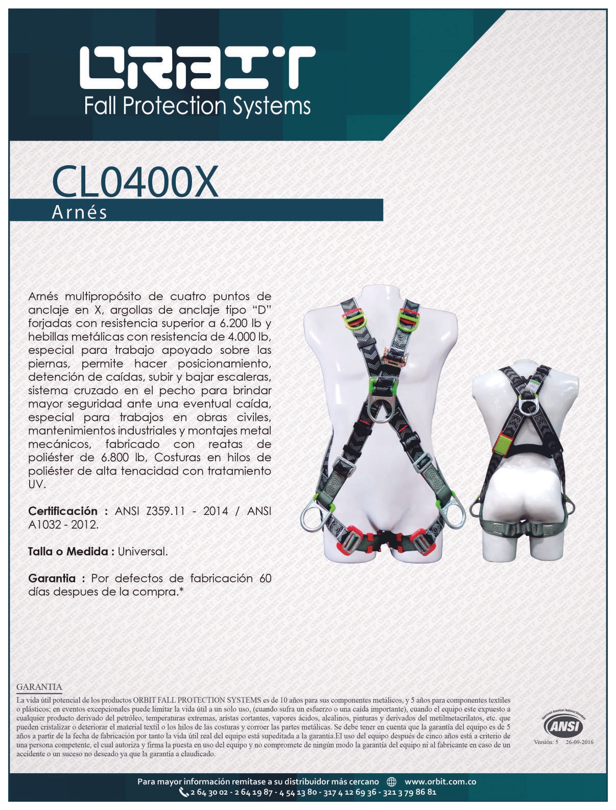 arnes de seguridad orbit
