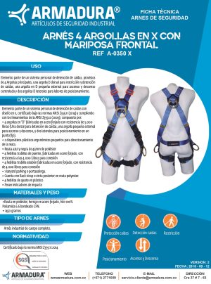ARNÉS MULTIPROPÓSITO EN X CON 4 PUNTOS