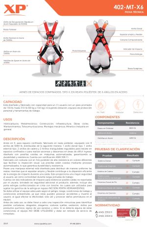 ARNÉS MULTIPROPÓSITO EN X CON 6 PUNTOS