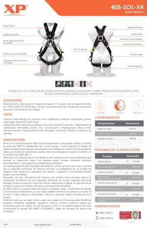 ARNES 4 ARGOLLAS DE ACERO EN KEVLAR/NOMEX