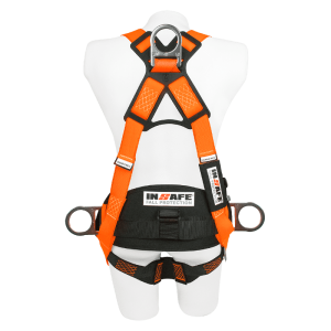 ARNÉS 4 ARGOLLAS CON HERRAJE EN ACERO INOXIDABLE