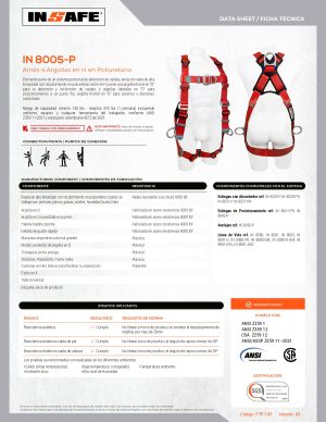 ARNÉS 4 ARGOLLAS EN H EN POLIURETANO